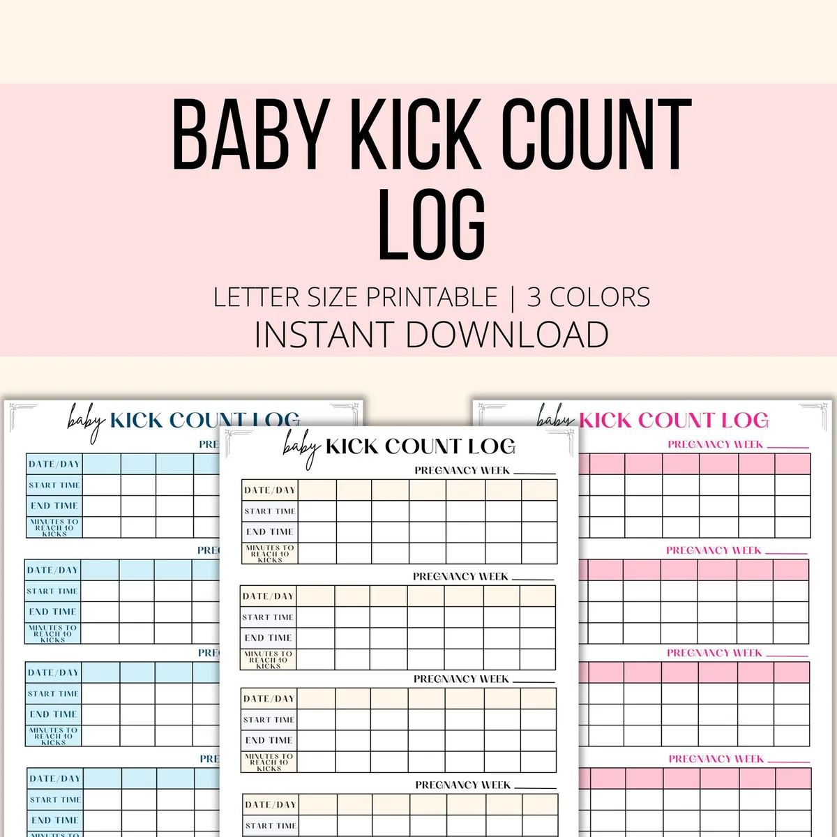 kick count chart paper log