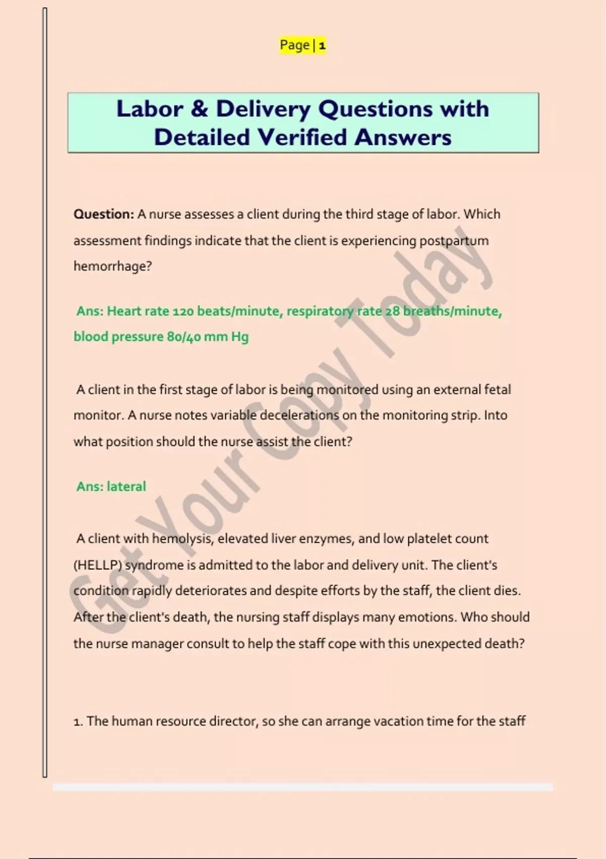 pre-written questions list